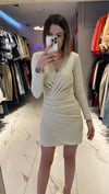 KREM MİNİ ELBİSE