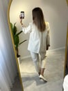 LEOPAR ASTARLI KETEN BLAZER CEKET