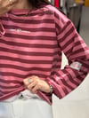 Nakış Çizgili Sweat PEMBE