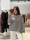 New York Çizgili Sweat MAVİ