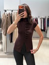 Önü Pileli Yelek 2701 KAHVE