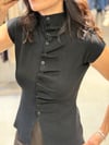 Önü Pileli Yelek 2701 SİYAH