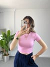 Orjinal Marka Pembe Crop Tshırt