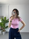 Orjinal Marka Pembe Crop Tshırt