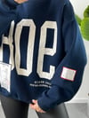 OWERSİZE BASKILI LACİVERT SWEAT 