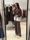 Poplin Gömlek Detay Triko Takım VİZON