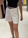 Şehir Boy Kemerli Tensel Şort BEYAZ