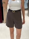 Şehir Boy Kemerli Tensel Şort KAHVE
