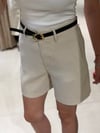 Şehir Boy Kemerli Tensel Şort TAŞ