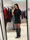 Yarasa Kol Düğmeli Triko SİYAH