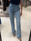 Yüksek Bel Wideleg Jean BUZ MAVİ