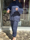 CEREMONY PANTOLONUN PAÇASI LASTİKLİ TUNİĞİNİN ÖNÜ DÜĞMELİ CUPRA TAKIM LACİVERT