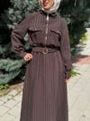MİSSEMRAMİSS CHIC LINE ELBİSE KAHVERENGİ 