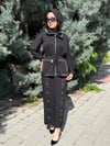 MİSSEMRAMİSS FERMUAR YAKALI ETEKLİ TAKIM SİYAH