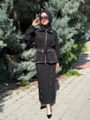 MİSSEMRAMİSS FERMUAR YAKALI ETEKLİ TAKIM SİYAH