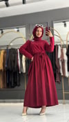 MİSSEMRAMİSS TAŞ İŞLEMELİ COMFORT ELBİSE VİŞNE 