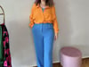 BELİ LASTİKLİ MAVİ PANTOLON