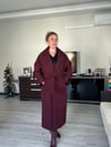 BORDO KOL DETAYLI KUŞAKLI KABAN