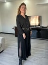 ÇİFT KEMERLİ YANDAN YIRTMAÇLI KREP ETEK