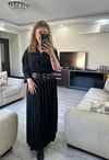ÇİFT KEMERLİ YANDAN YIRTMAÇLI KREP ETEK