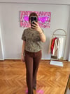 KAHVERENGİ LİKRALI BOL PAÇA PANTOLON