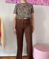 KAHVERENGİ LİKRALI BOL PAÇA PANTOLON