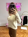 KREM SELANİK TAŞ DÜĞMELİ HIRKA