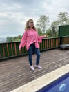 PEMBE DANTEL DATAYLI OVERSİZE GÖMLEK