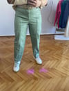 ŞARDONLU MİNT DERİ PANTOLON