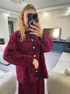 Siyah Borda Leopar Sakallı Hırka