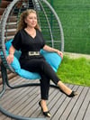 SİYAH CEPLİ BELİ LASTİKLİ TULUM