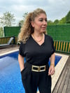 SİYAH CEPLİ BELİ LASTİKLİ TULUM