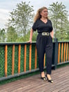 SİYAH CEPLİ BELİ LASTİKLİ TULUM