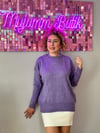 TAŞLI OVERSİZE LİLA KAZAK