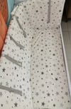 Bebek Çocuk Beşik Kenar Koruma  (4 Parça) Gri Büyük Yıldızlı
