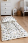 Bebek Özel %100 Pamuk Park Beşik Alt Açma Minderi Ve Bebek / Çocuk Yastığı Gökkuşağı 