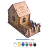 Bebek Özel Ahşap Boyanabilir Maket Oyuncak Ve Boyama Seti, Ahşap Puzzle Oyuncak Hayal Evi