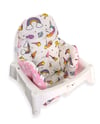 Bebek Özel Bebek Çocuk Mama Sandalyesi Minderi Beyaz  Unicorn Yıldızlı
