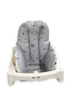 Bebek Özel Bebek Çocuk Mama Sandalyesi Minderi İş Makinalı Grili
