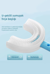 Bebek Özel U Şekli Bebek Diş Fırçası Mavi Renk 4 Adet(2-6 Yaş)