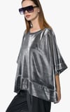 Dq226019 oversize bluz metal renk