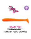 Crazy Fish Vibro Worm 3 75 mm Silikon Yem C:64