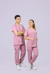Pembe Jogger Paça Lüks Likralı Unisex Üniforma Takımı