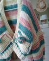 Balloon Sleeve Striped Knit Jacket