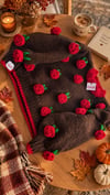 Cozy Brown Red Rose Sweater