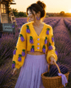 Lavender Flower Cardigan