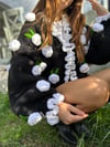 leilayca midnight roses hand-knit cardigan