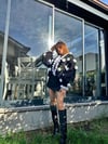 leilayca midnight roses hand-knit cardigan