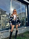 leilayca midnight roses hand-knit cardigan