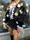 leilayca midnight roses hand-knit cardigan